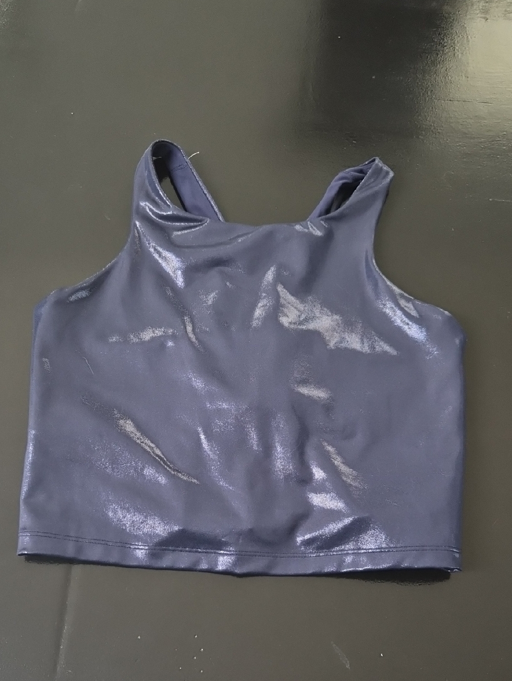 Athleta Shimmery Navy Crop Tank